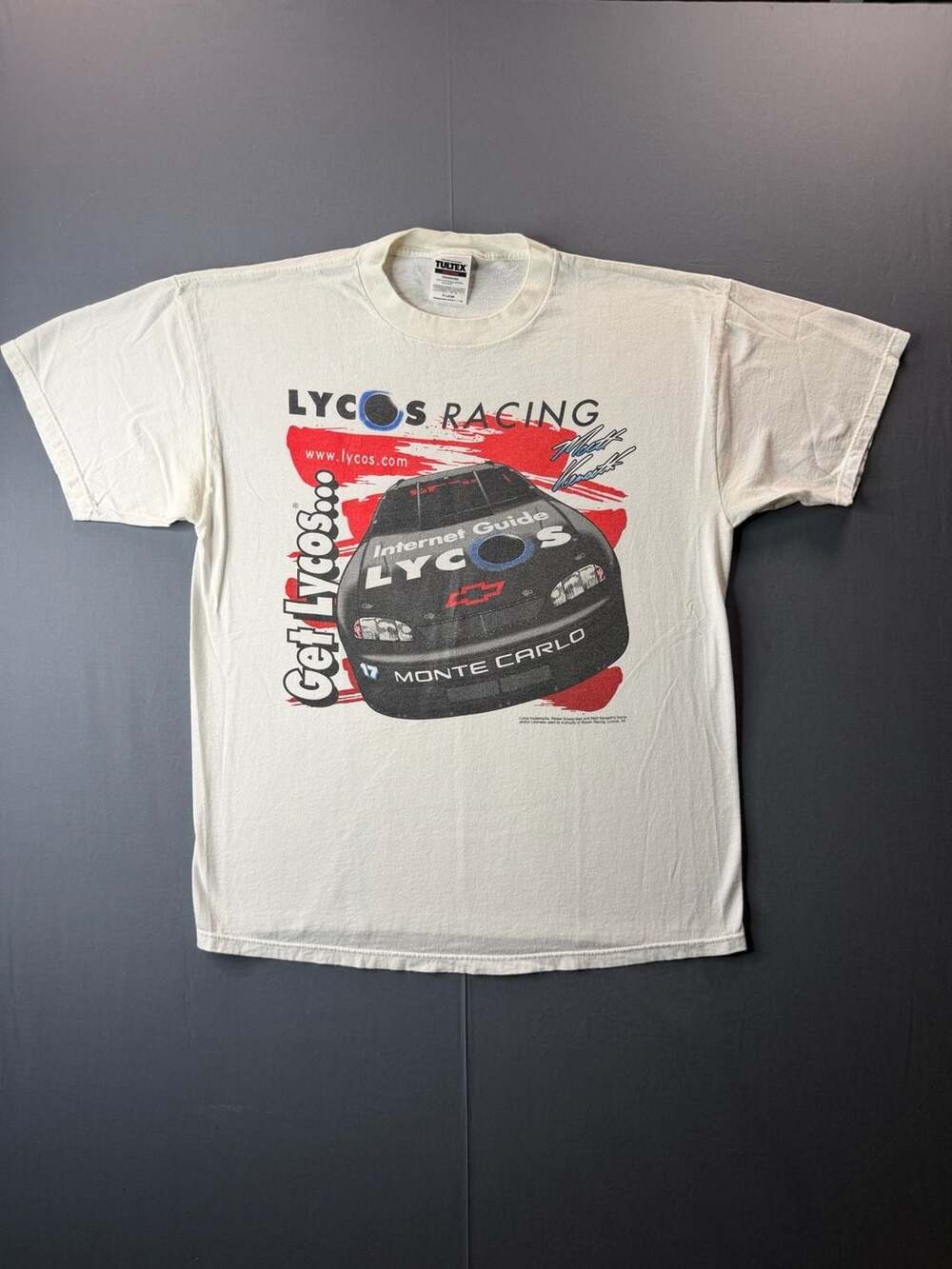 Vintage SIGNED 90s Lycos Racing Matt Kenseth NASCAR Monte Carlo T-Shirt